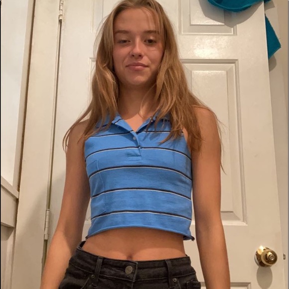 Striped Racer Back Tank(altered+thrifted) - Picture 1 of 4